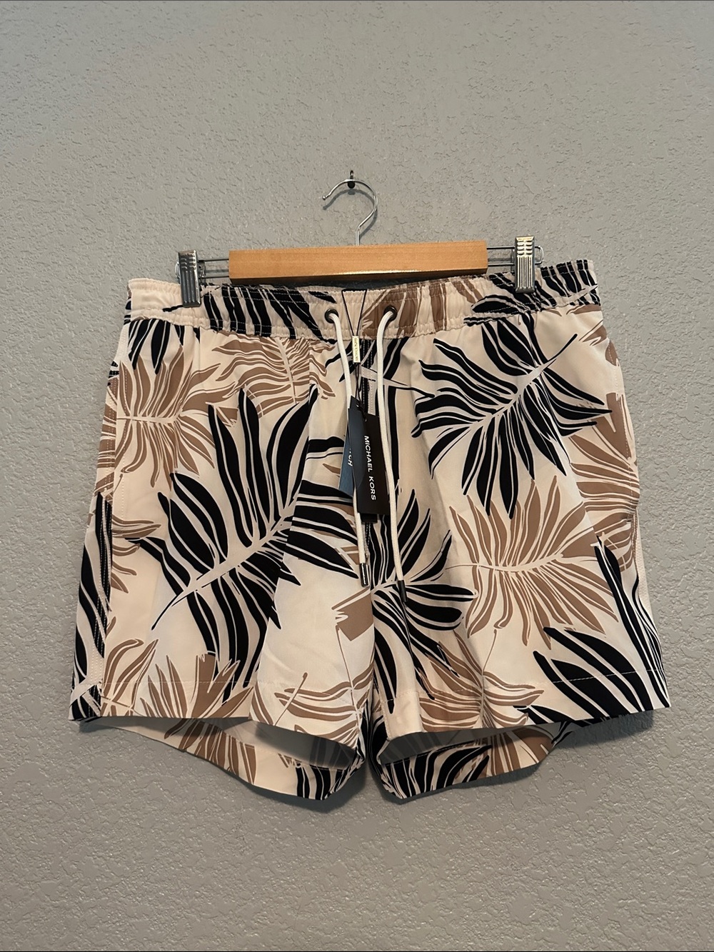 New Michael Kors Tropical Leaf Print Swim Shorts